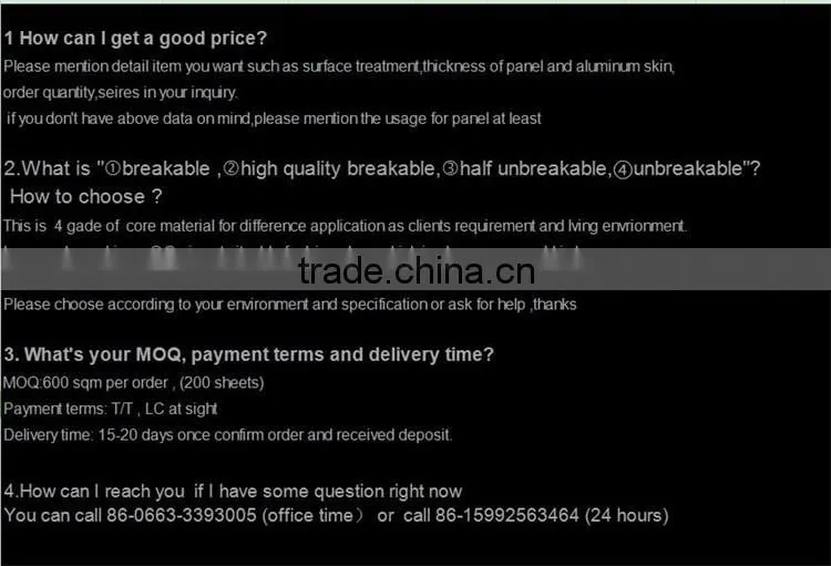 PVDF Coating Aluminuim Composite Decorative Wall Cladding Panel