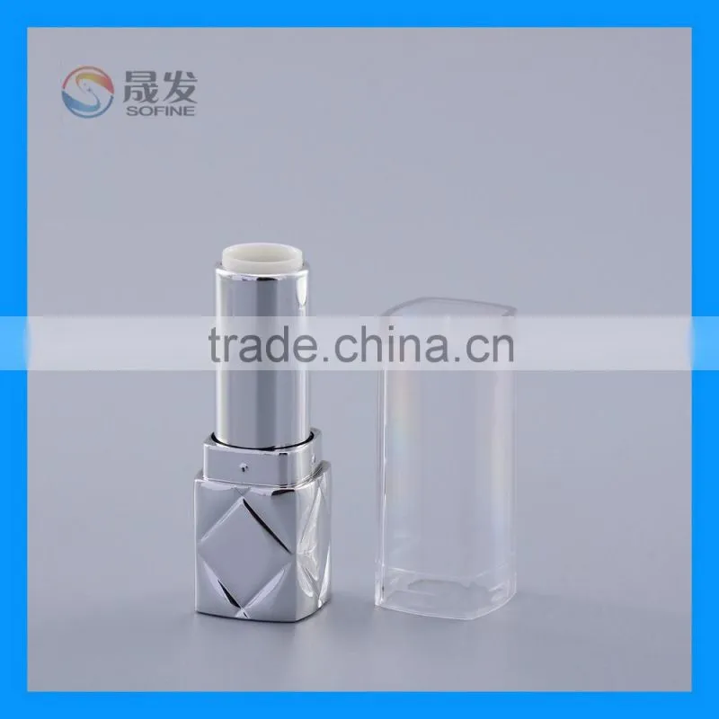 Noble surface empty lipstick container with clear lipstick cap