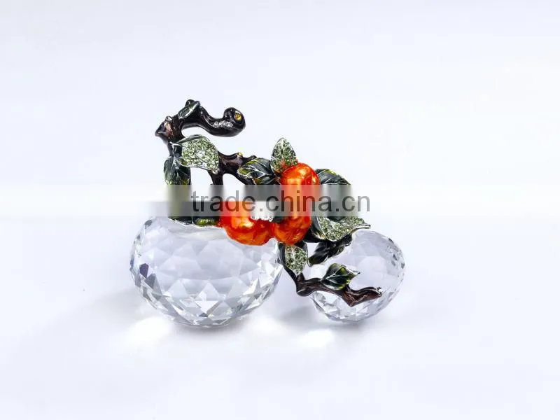 RORO Blessed Events persimmon enamel crystal glass decorative article for home decoration/gift