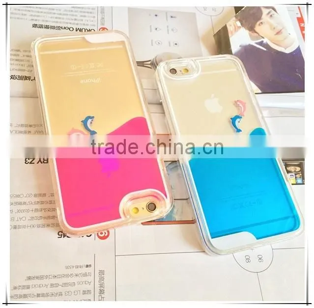 Ocean and Dolphins Design Luquid Clear PC Case for IPhone 6 /6s /6 plus
