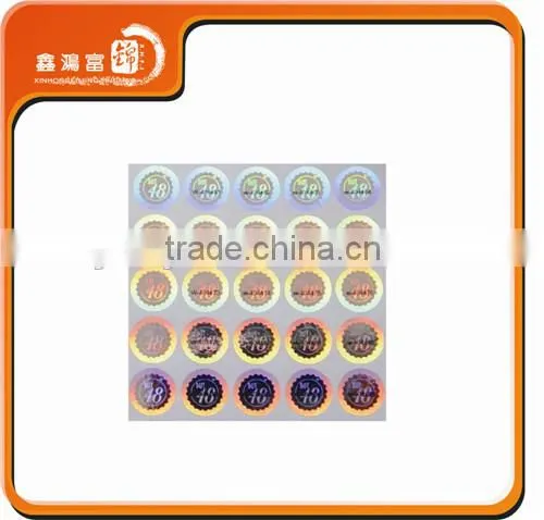 High quality new custom hot stamping hologram sticker on fabricg