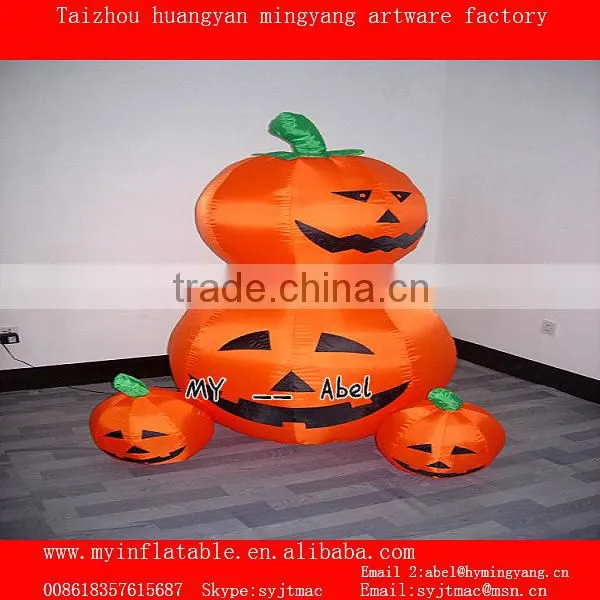 8ft inflatable Halloween pumpkins and ghost with decorative tree
