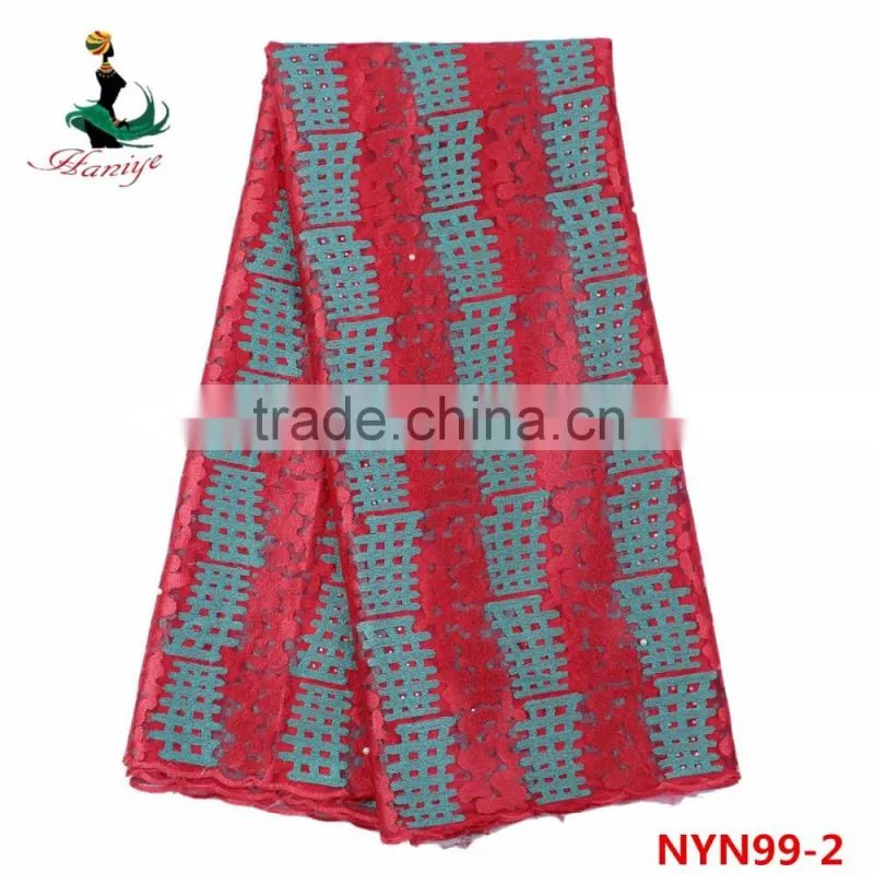 African tulle Lace Embroidery NYN99 Textiles Tulle Net French Lace Fabric