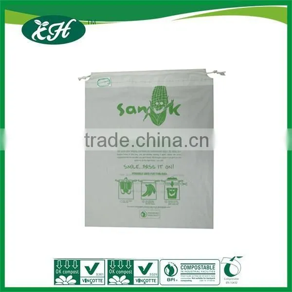 Compostable plastic garbage bag on roll
