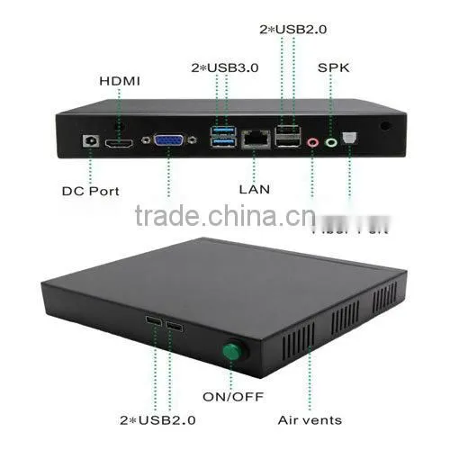 Thin Client 4G RAM 250G HDD Pentium Baytrail Mini Itx PC J2900 with Baytrail Quad-core CPU support SIM Card Mini PC With Fan