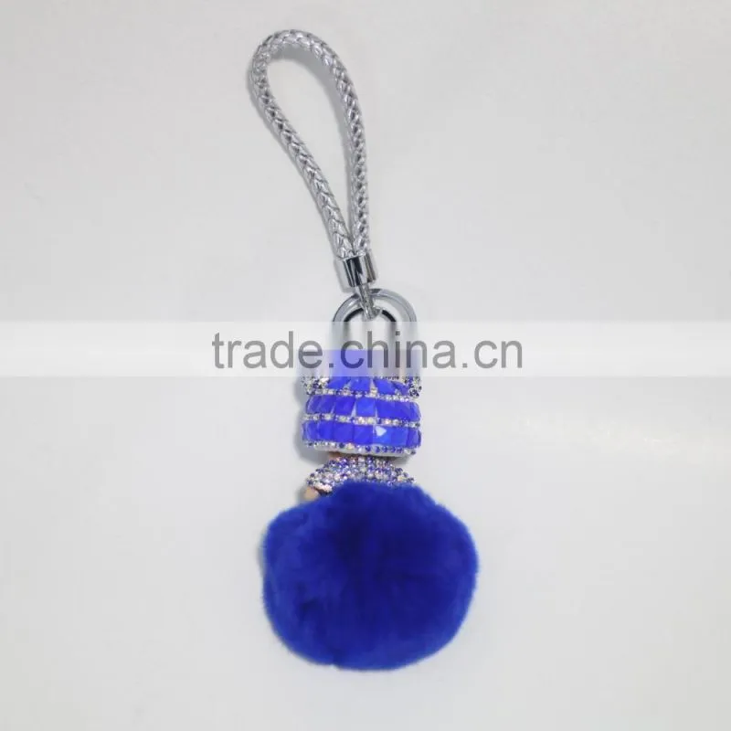 Real Fox Fur Monchhichi cartoons Keychain
