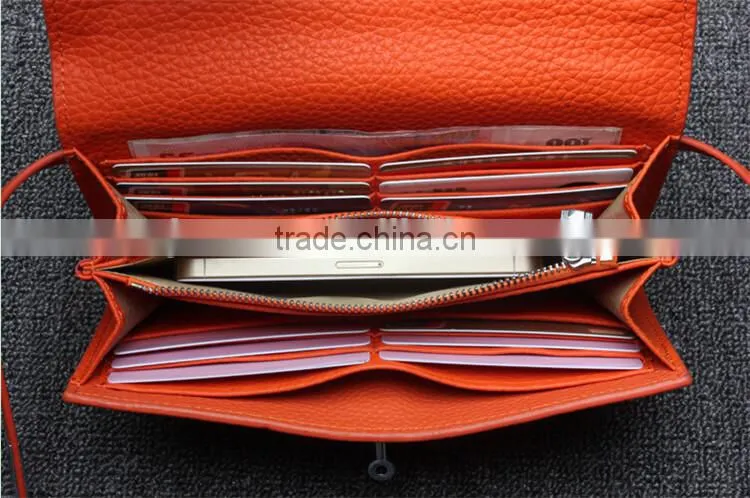 Cheap Genuine cow leather wallet women's Long Wallet