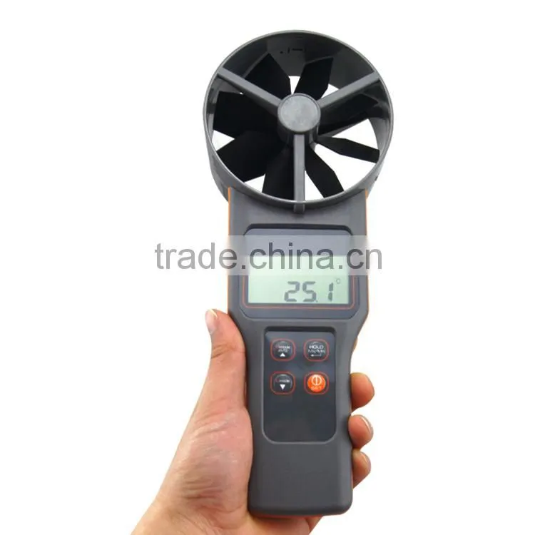 AZ8919 10cm Vane Precision Digital Anemometer Carbon Dioxide CO2 Detector Temperature Humidity Air Flow Measuring Meter