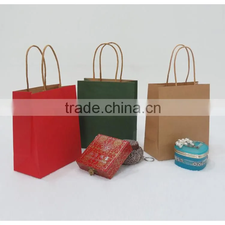 Wood Pulp kraft paper printed Christmas gift recycle paper bag