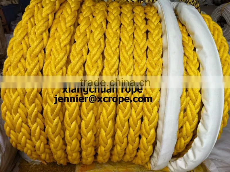 8 strands PP Fiber rope Dia70mm/Brown labor line/mooring rope