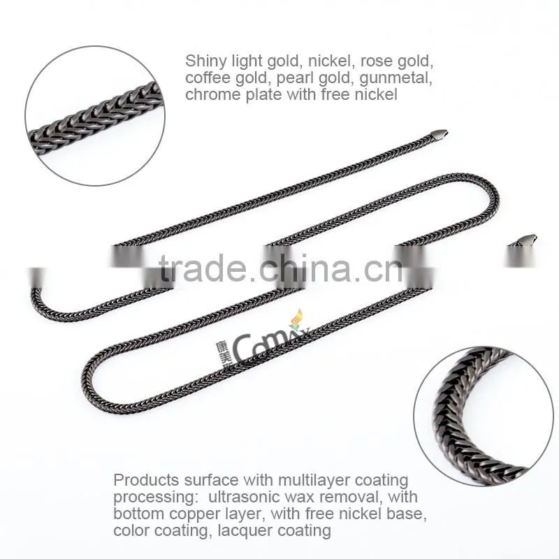 Gunmetal Stainless Steel Handbag Curb Chain Necklace For Bag Strap