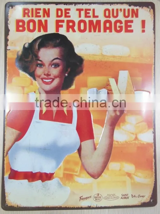 advertising vintage custom embossed tin sign