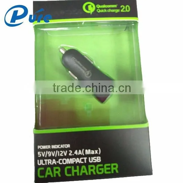 New Design quick battery charger power bank car charger 2.0 quick charge single port car charger for phone