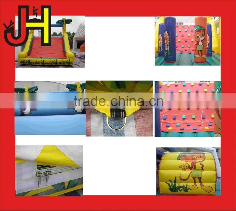 OEM ODM Qualified Factory Price Coconut Tree Inflatable Obstacle Course For Kids