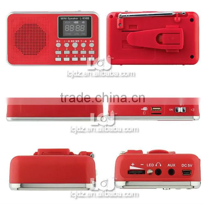 2015 mini creative speaker with fm radio and mp3 player