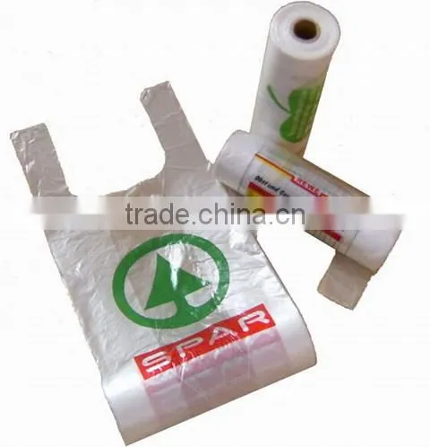 Hdpe t-shirt bags on roll