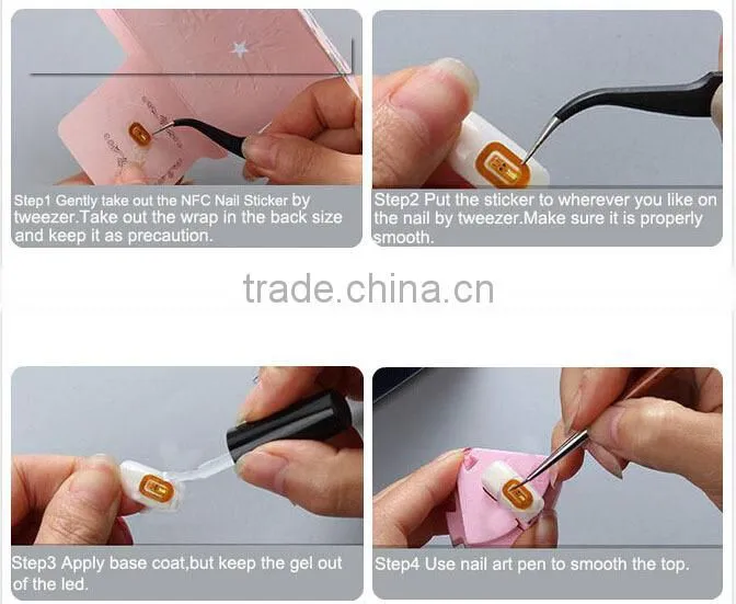Fashional Chip Automatic LED NFC Nail sticker
