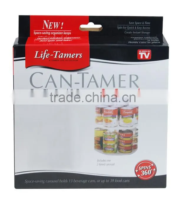 can holder,two tier food&beverage can carousel