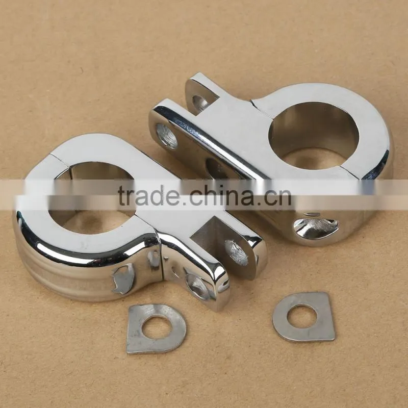Chrome FootPeg Mounting Kit for Dyna Sportster 883 1200 32mm Highway Bars