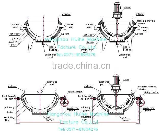 milk boiling machine industrial food processing pot