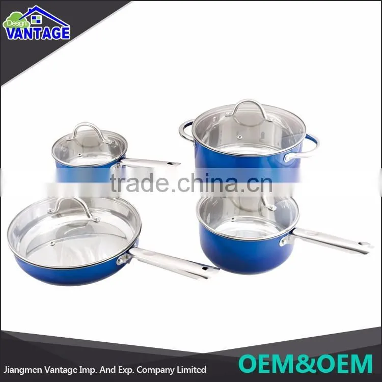 interior in mirror polished with lid stainless steel handle cooking pot sauce pot cookware sets