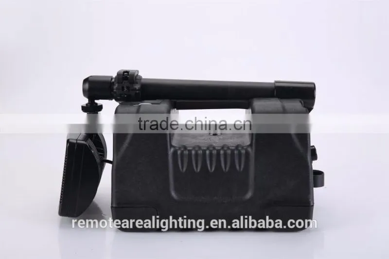 remote area led lighting systems high flux led RALS-9936 heavy duty rechargeable searchlight with 12V socket plug