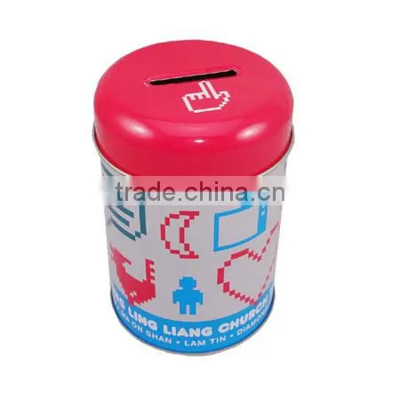 C135 round tin money box