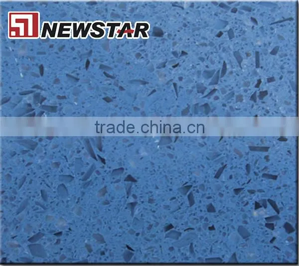 Newstar polished cheap artificial blue stone tile