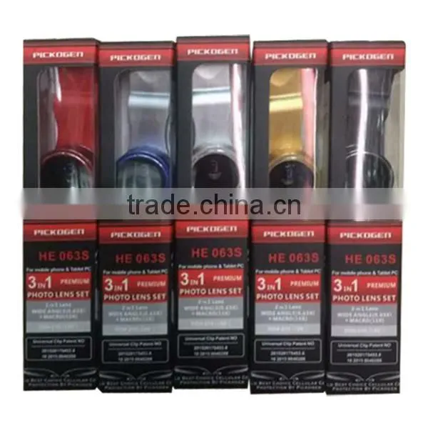 Universal Clip-on 3 in 1 Fisheye Wide Angle Micro Camera Lens for mobile phone