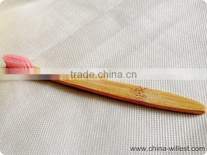 Hotel bamboo toothbrush, natural bamboo handle toothbrush
