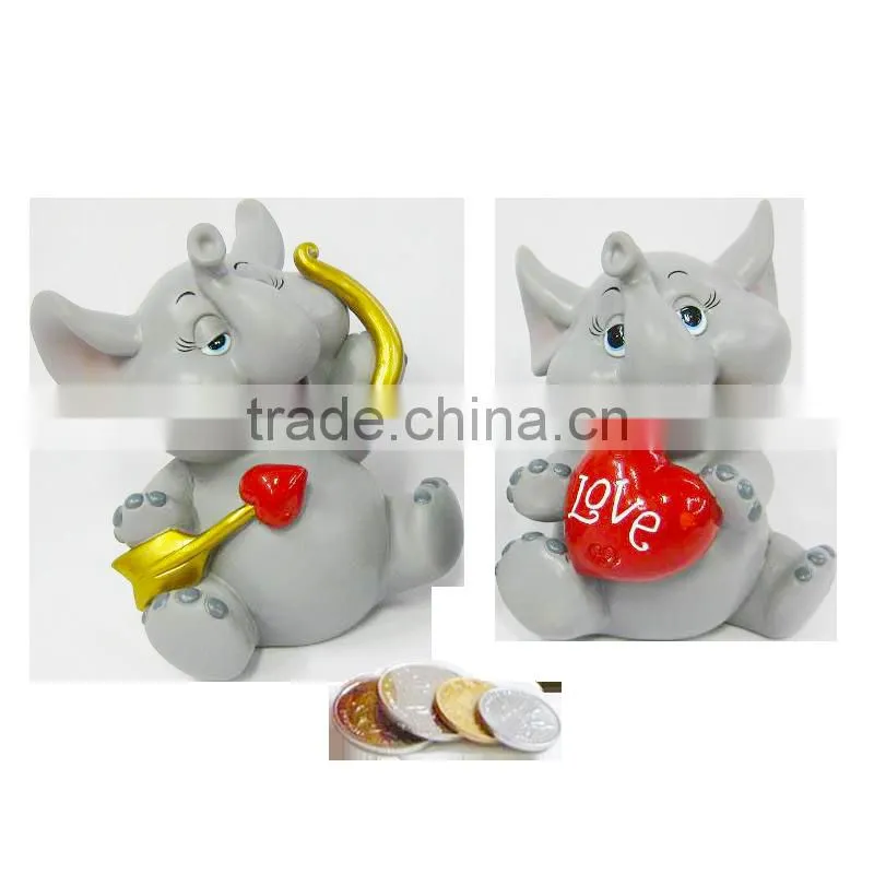 Polyresin Valentine money box for gift
