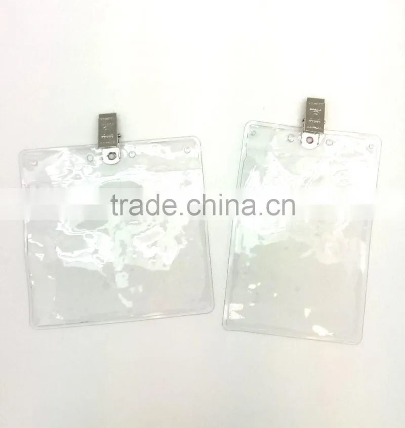 4"*8" ID badge holder with metal clip, name tag holder, ID card holder with clip