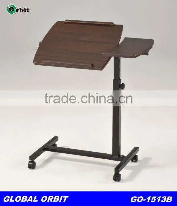 Wooden teacher table, adjustable menu floor holder stand, kitchen book floor stand