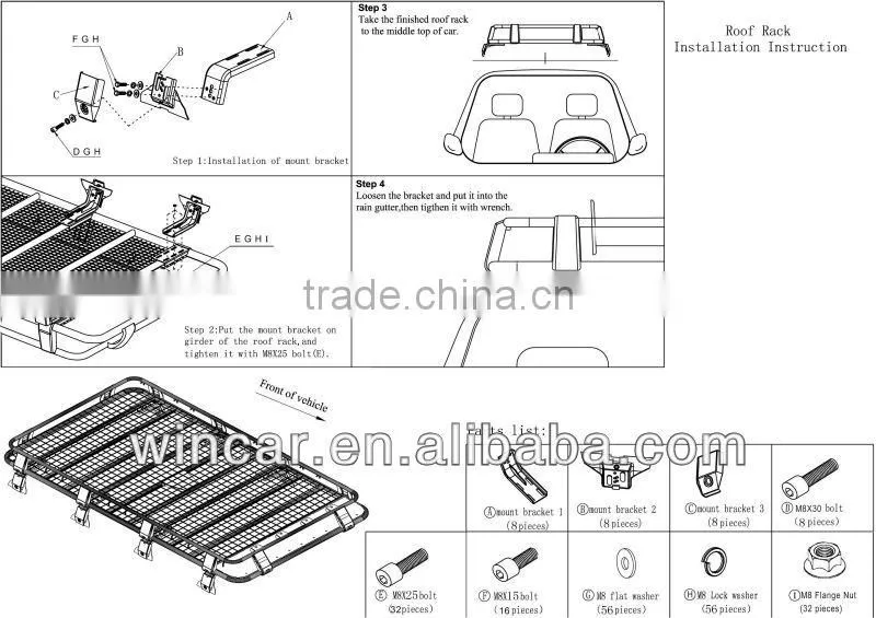 Alumnium sports roof rack basket car roof luggage rack