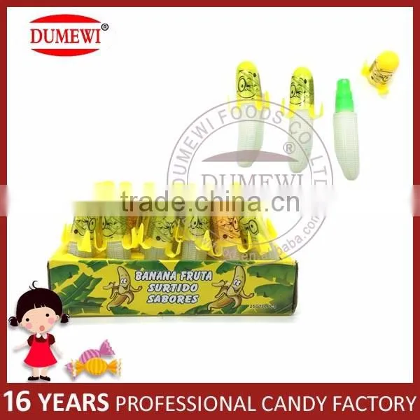 Hot Sell Fruit Flavor Banana Shape Spray Liquid Candy