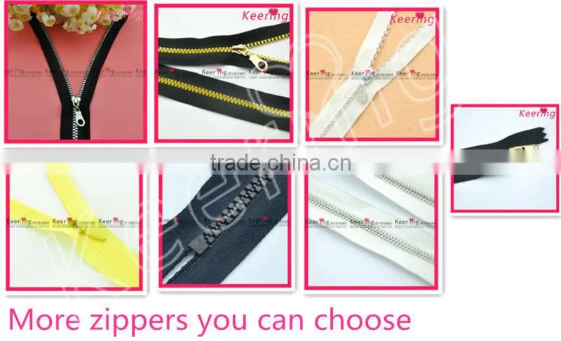 custom size Black Metal Zipper Gold teeth WZP-051