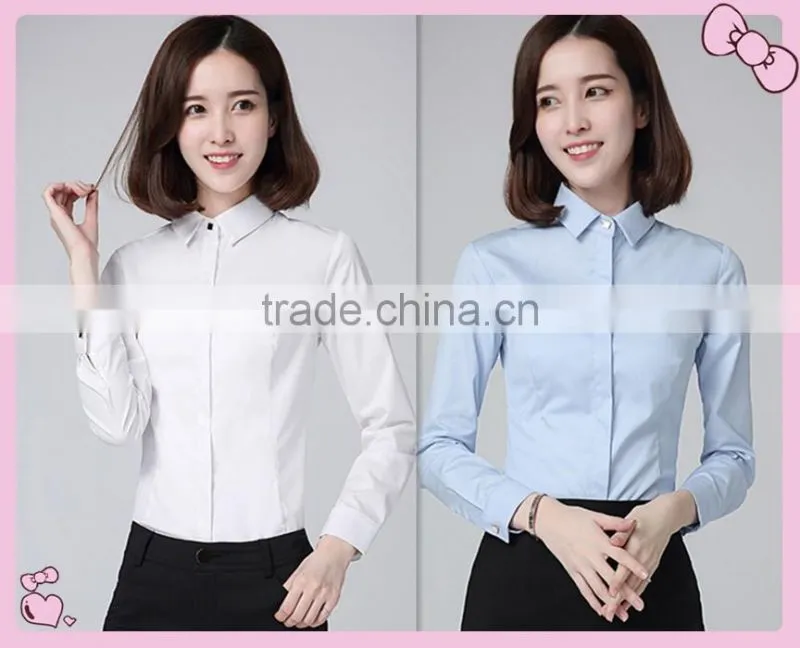 new design made to measure cotton slim fit shirt for lady