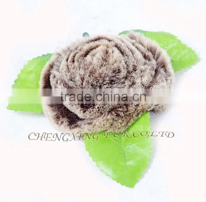 CX-A-33 High Quality Genuine Rex Fur Flower Decoration Brooches Pin