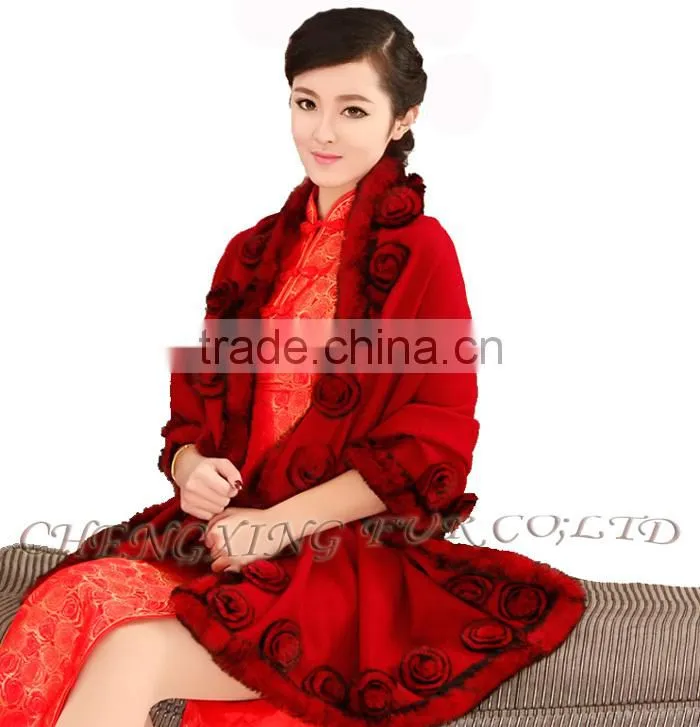 CX-B-P-40D Alibaba New Products Fur Floral Cheap Wholesale Pashmina Shawl