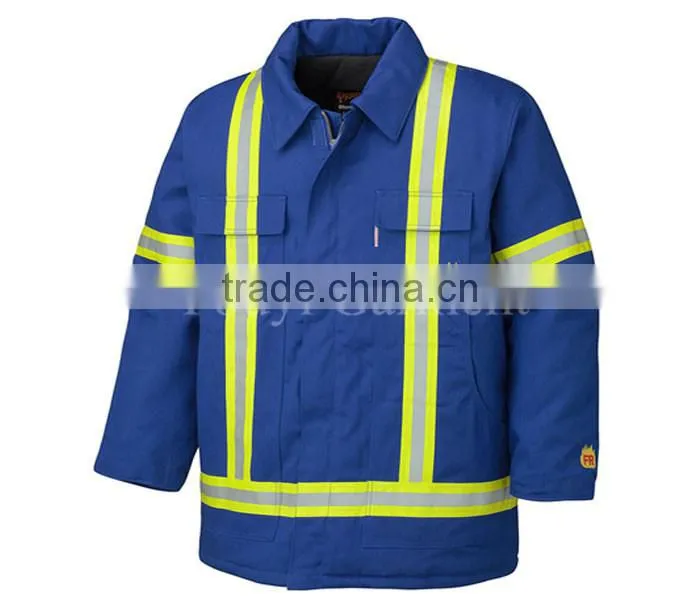 pure cotton fire retard taped workwear jacket with hood