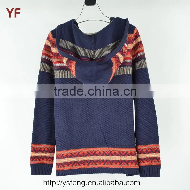European Style Mens Picture Color Combination Sweater