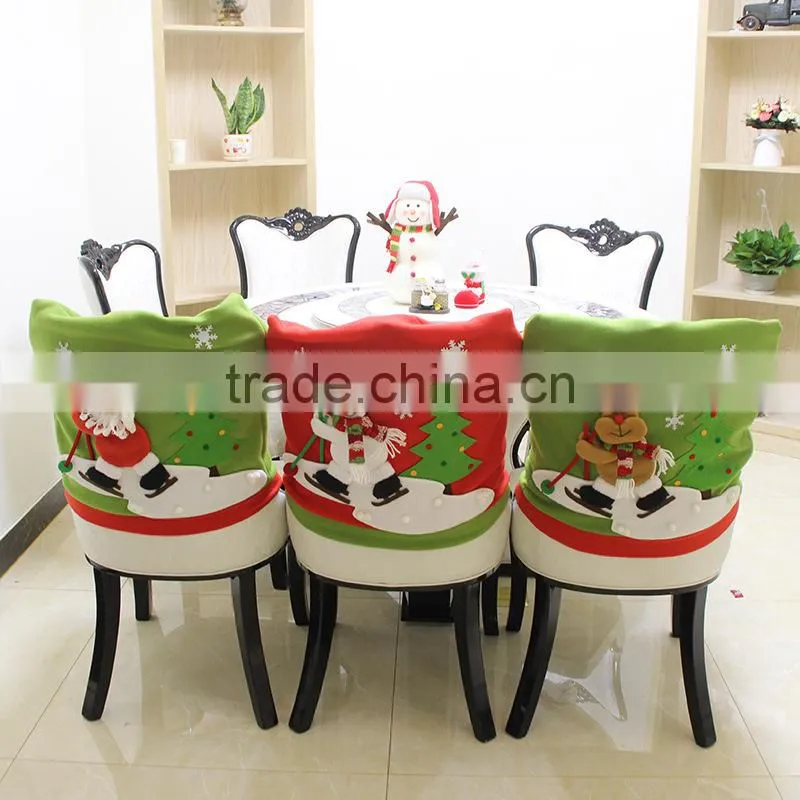 Factory wholesale Skiing Dining Christmas Chair Cover For Home Decor