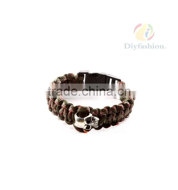 New Design Cheap Adjustable Stainless Custom In Paracord Bracelet PC6017-6