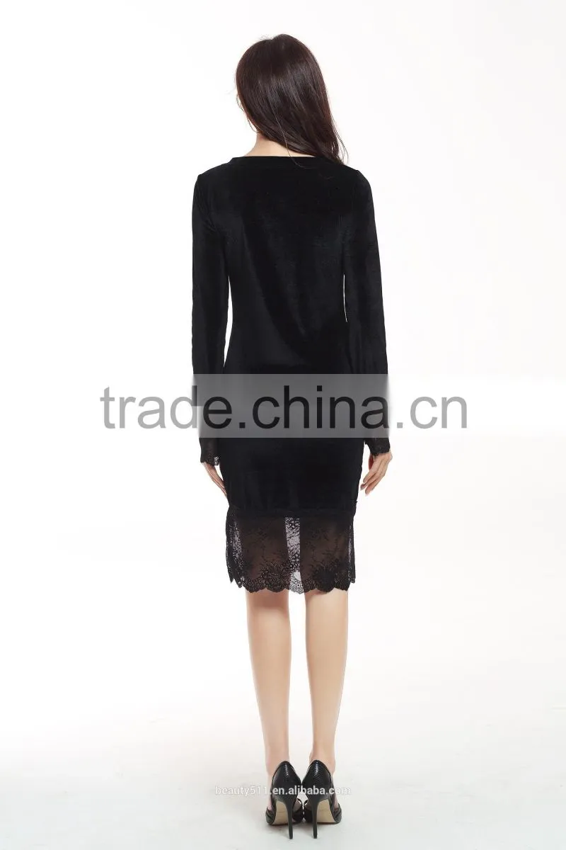 Girl Sexy Long Sleeve Round Neck Mini Bandage Dress SD14