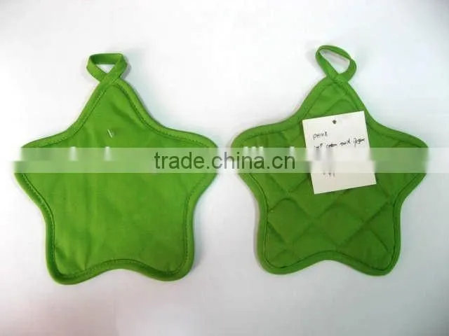 Orange Star Shape Pot Mitt Solid Color Cotton Potholder