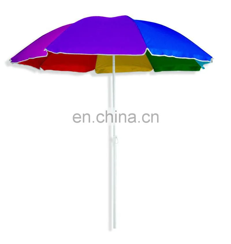 Printing Striped Outdoor Beach Umbrella Garden Tilt Parasol