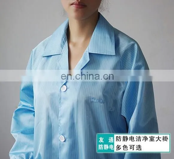 China hot sale antistatic polyester grid coverall clean room coverall
