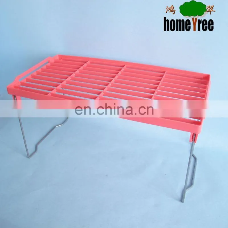 L High Quality PP+Metal Foldable Refrigerator Shelf Bathroom Storage Shelf
