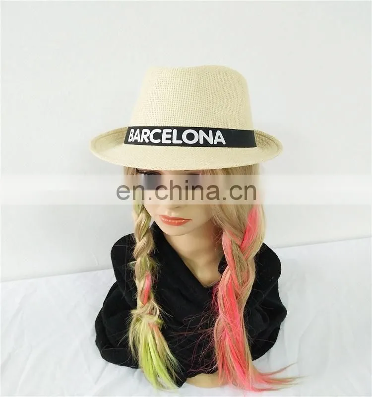 Straw weaving fedora hat ribbon & rope
