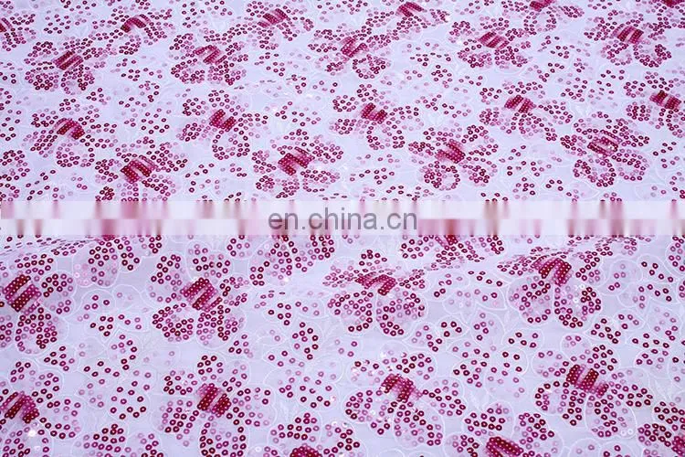 organza laces with sequence fabric flowers